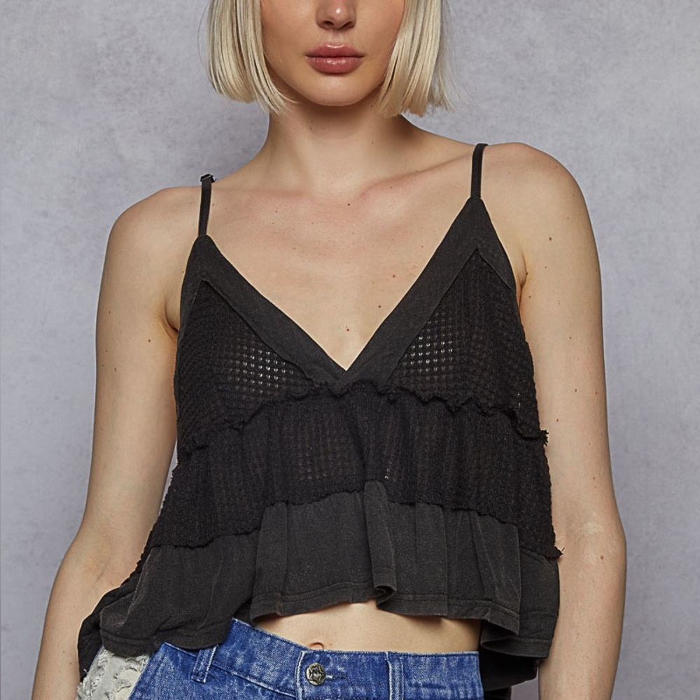 POL Black Camisole Top with Elegant Design